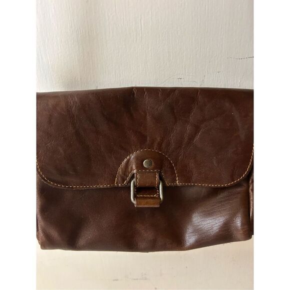 Jack Georges magnetic snap Leather shoulder bag brown India 10"x6" - Picture 2 of 10